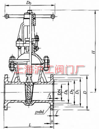 Z40H��Z40Y��Z40W �� PN40��PN63 ���Шʽ�l�y���μ��Y(ji��)��(g��u)�ߴ�ʾ��D